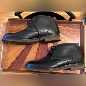 Johnston & Murphy Men's Copeland Chukka 25-2021 Black Tumbled Leather Boots 10